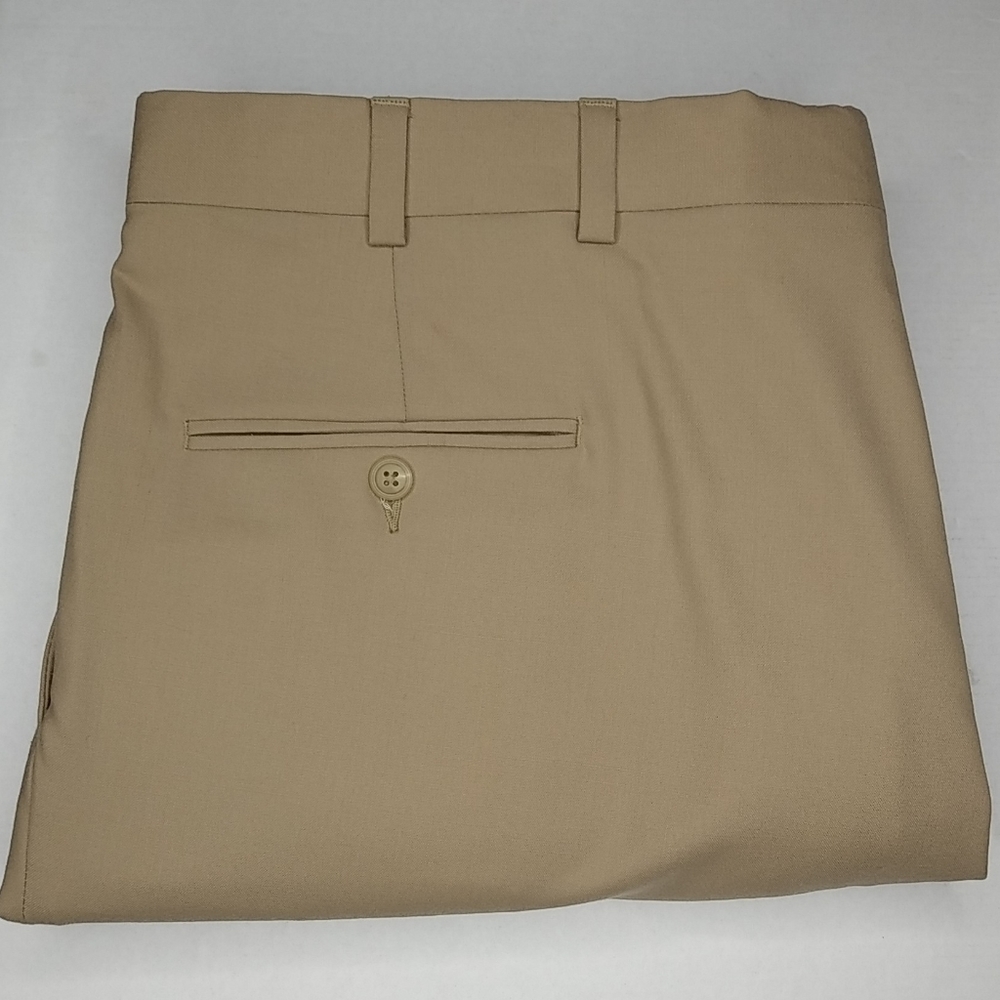 Burberry Super 100's Wool Pleated Tan Pants